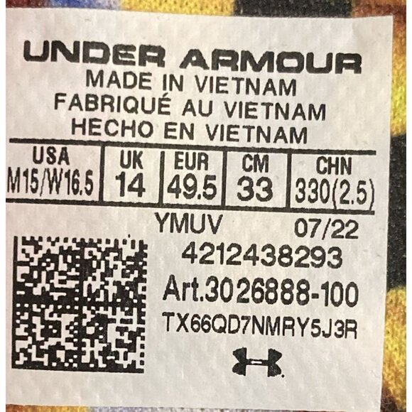 Under Armour Flow FUTR X 2 Team Men Size 15 Red White Maryland Colorway Sneakers - Picture 8 of 8